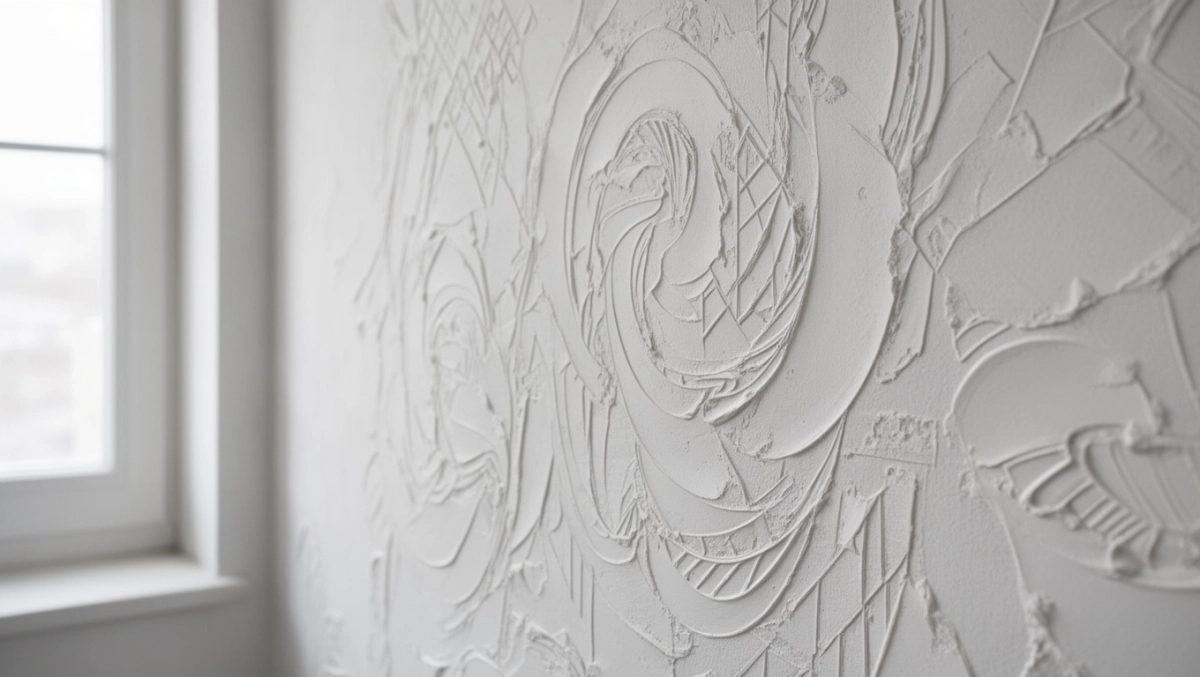 Wzory z gładzi na ścianie